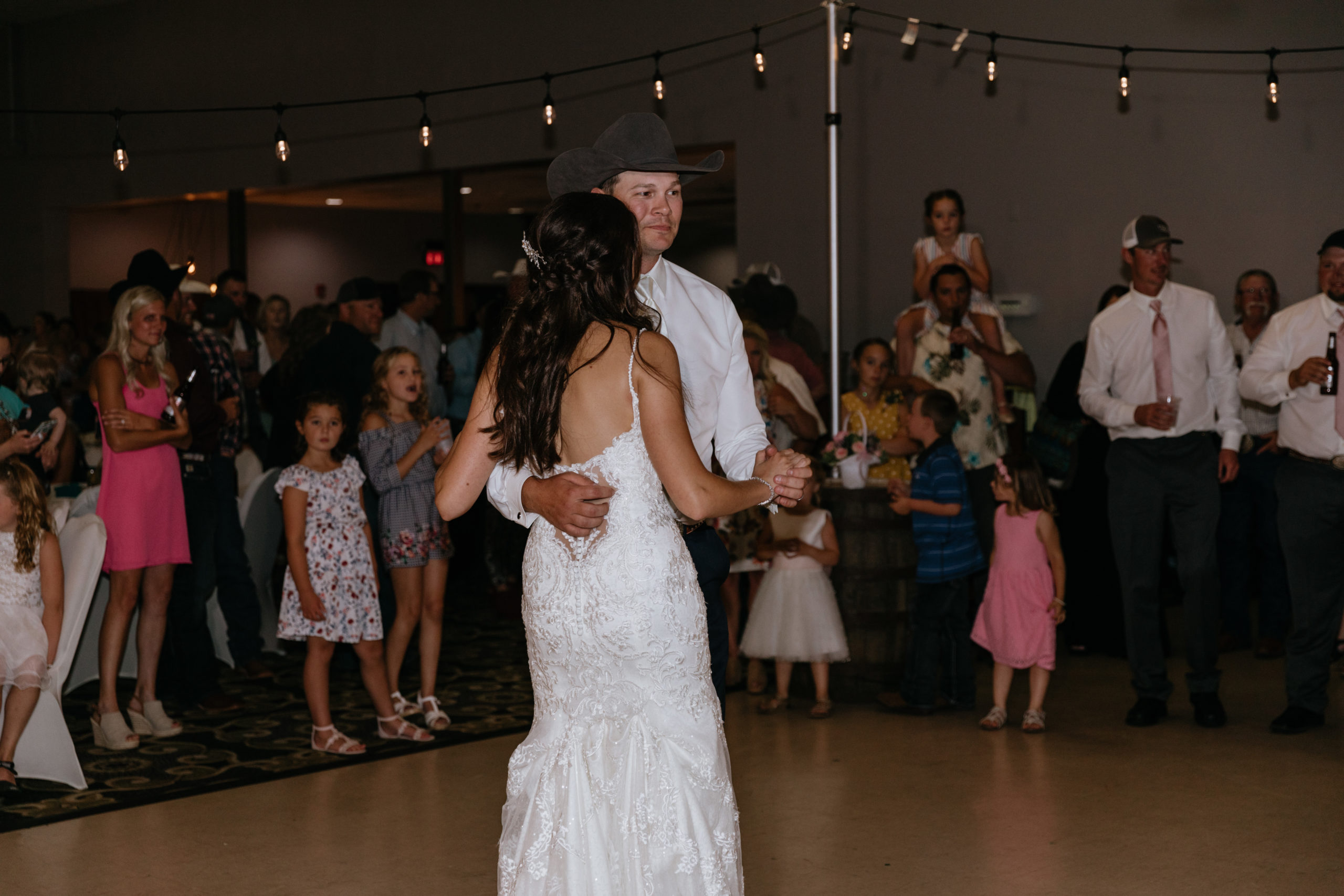 Heidi and Wyatt dance together at the reception.