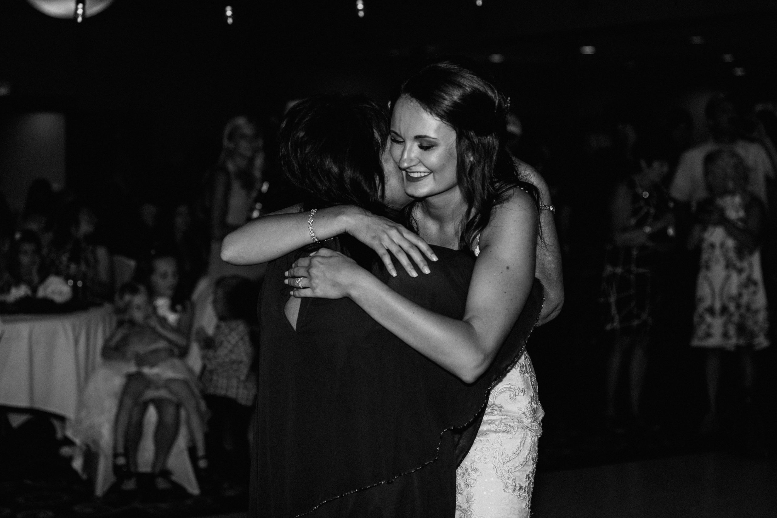 Heidi hugs a guest during the celebration.