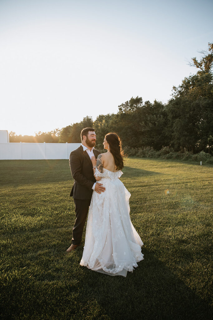 bride and groom at their bridal portraits