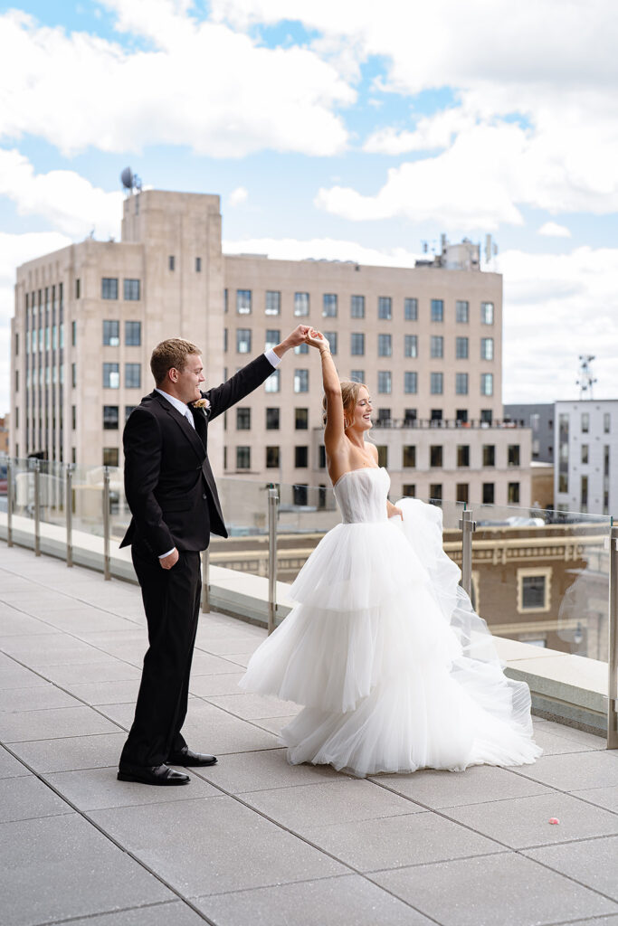 happy newlyweds at their reception
