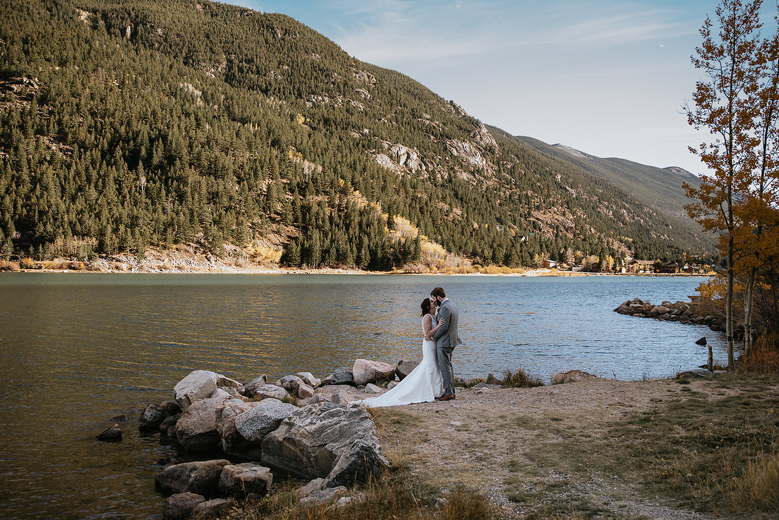 cute picture of the bride and groom at their dream bridal session
