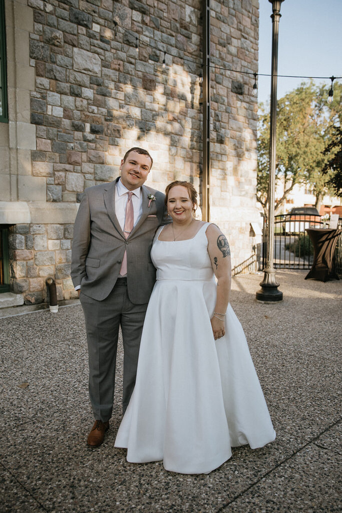 couple posing for the camera during their bridal portraits 