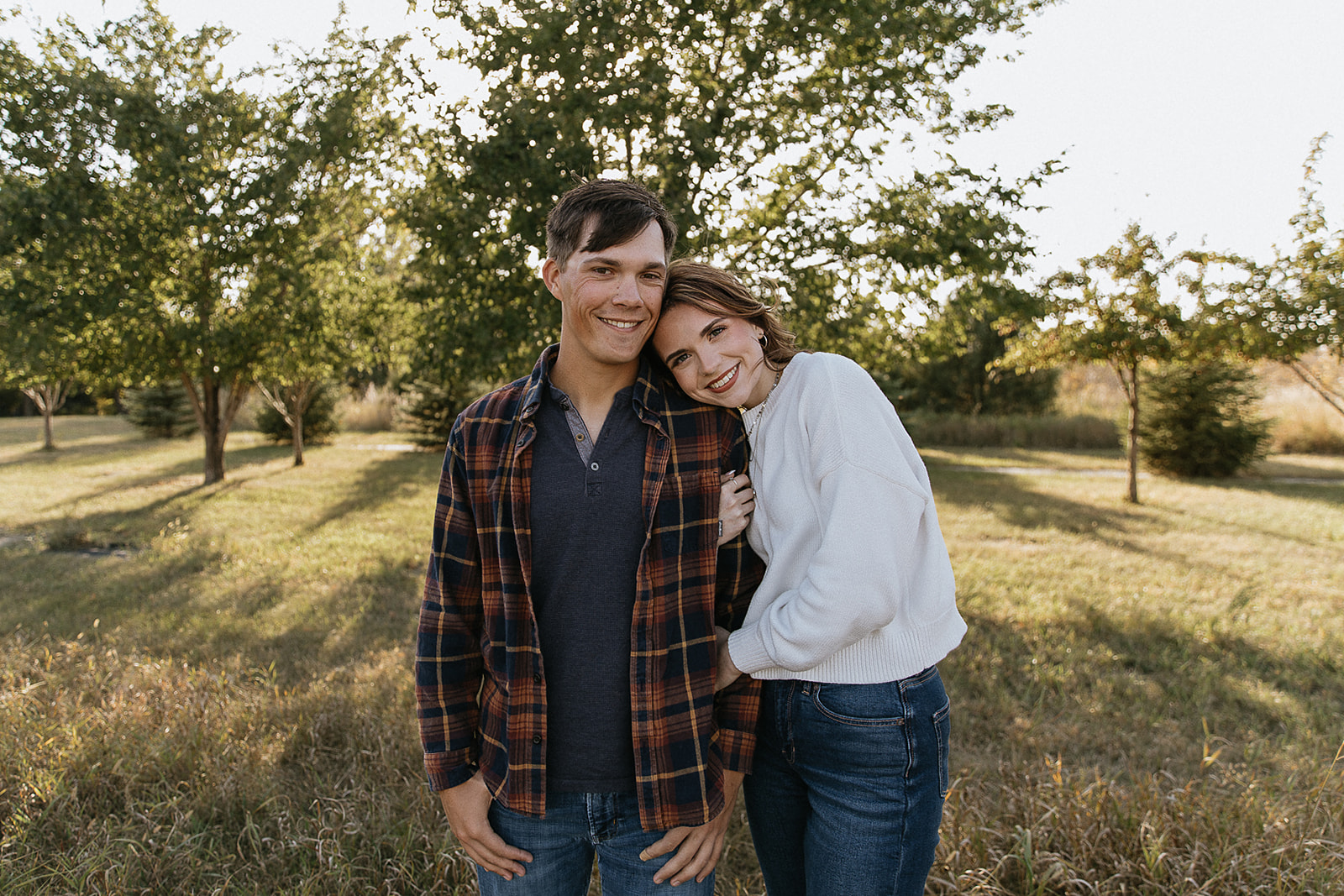 cute couple hugging during their photoshoot