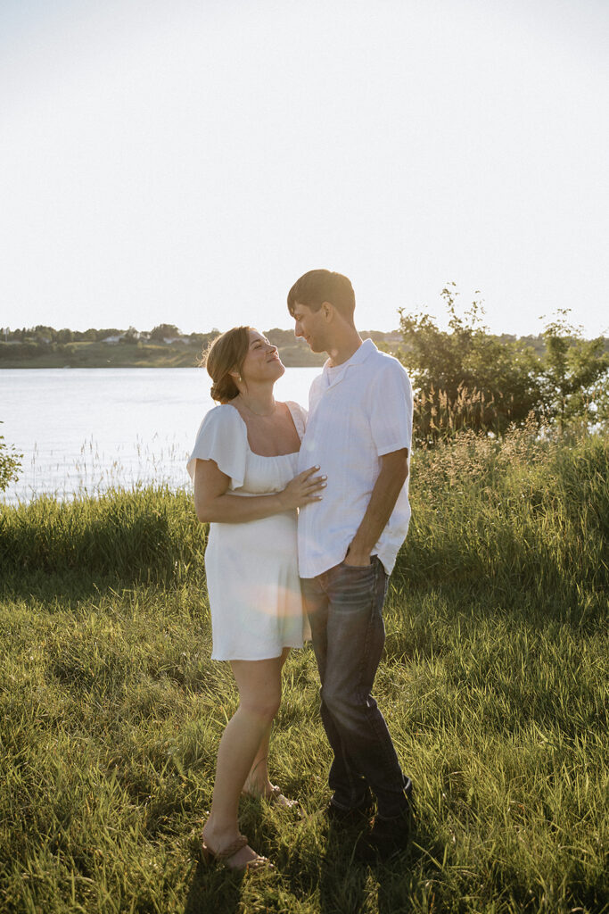 golden hour engagement photoshoot in north dakota