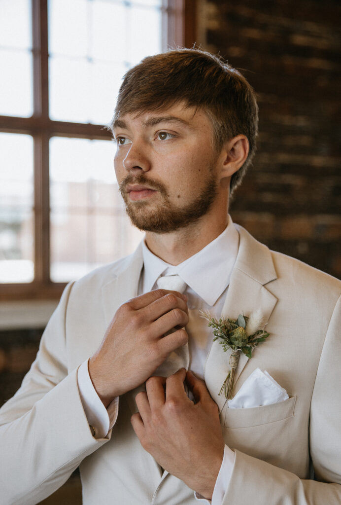 groom before heading to his wedding ceremony