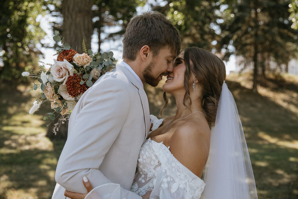 bride and groom before heading to their ceremony