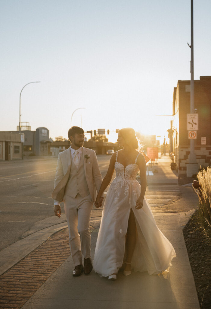 golden hour bridal portraits 
