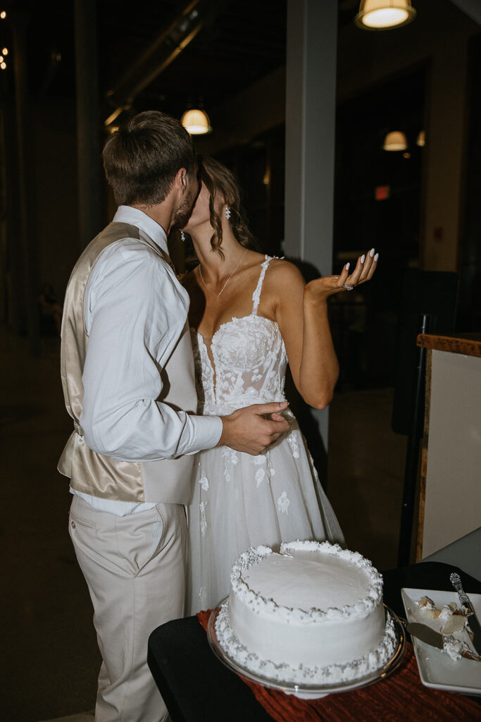 happy couple at their wedding reception