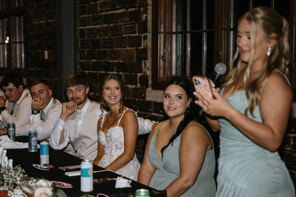 newlyweds at their reception