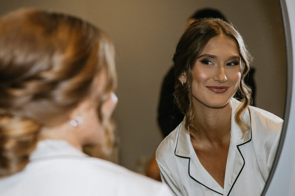 cute picture of the bride before getting ready for her ceremony