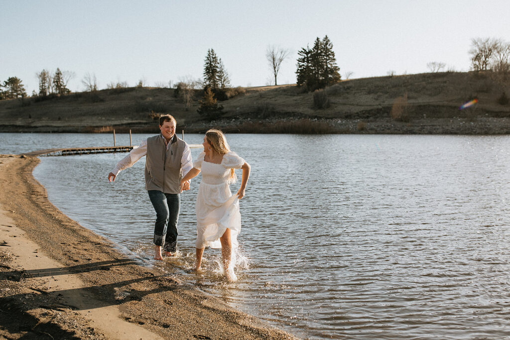 couple dancing during their engagement photoshoot 