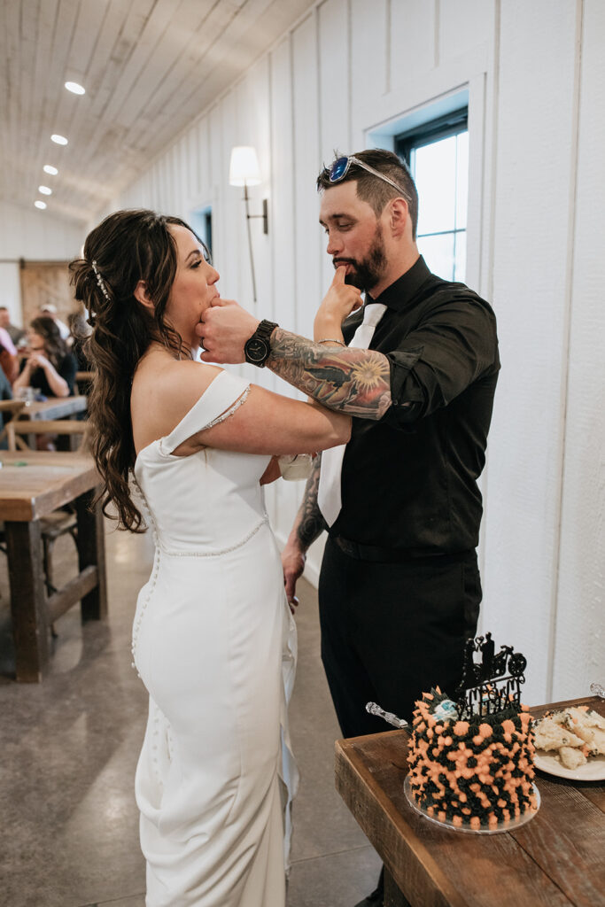 happy couple at their wedding reception