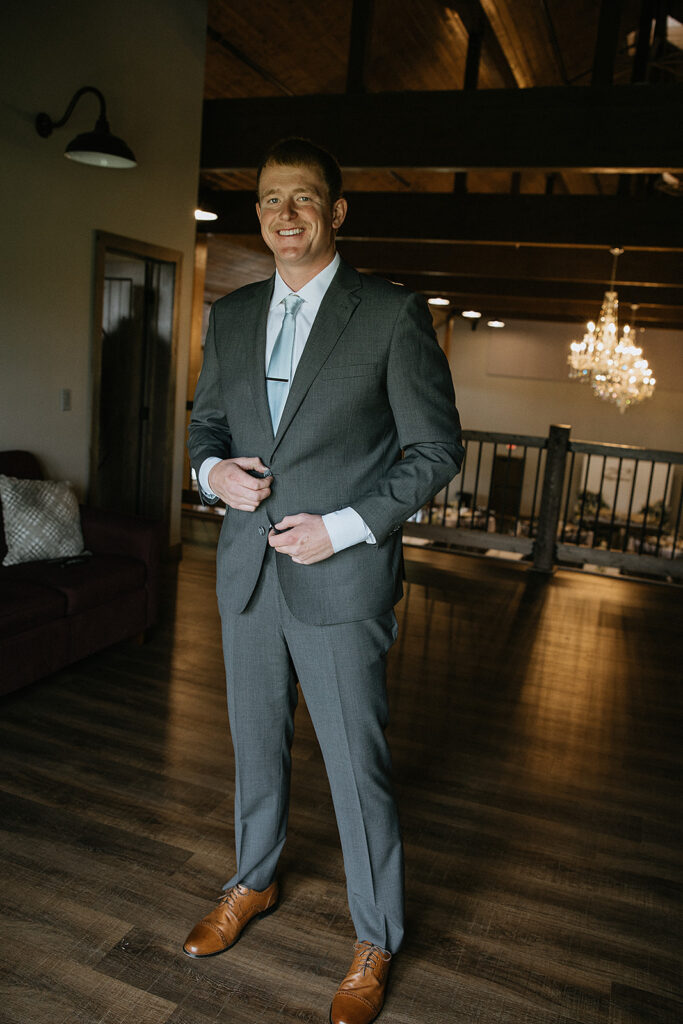 Portrait of the groom before his wedding ceremony