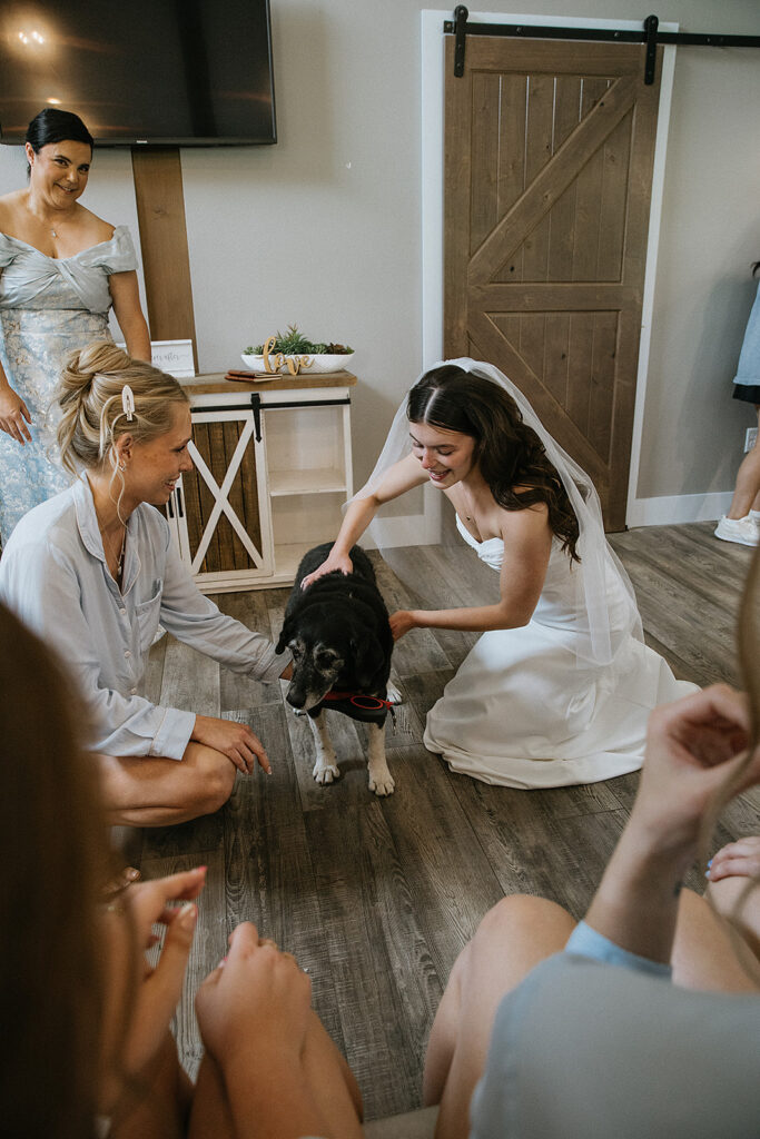 Happy bride before her wedding ceremony