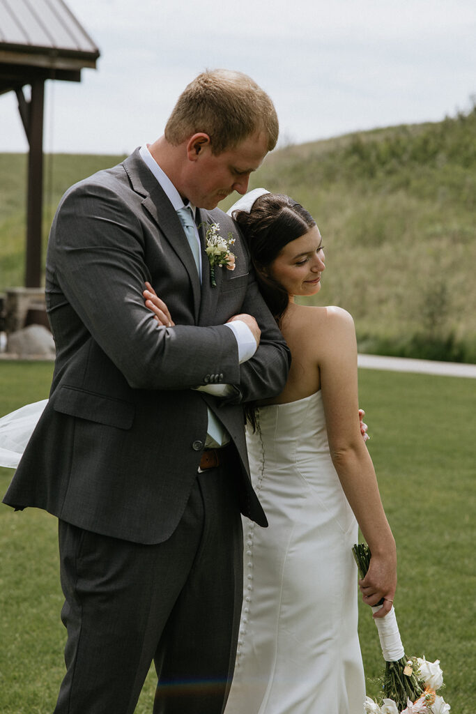 Cute picture of the bride and groom