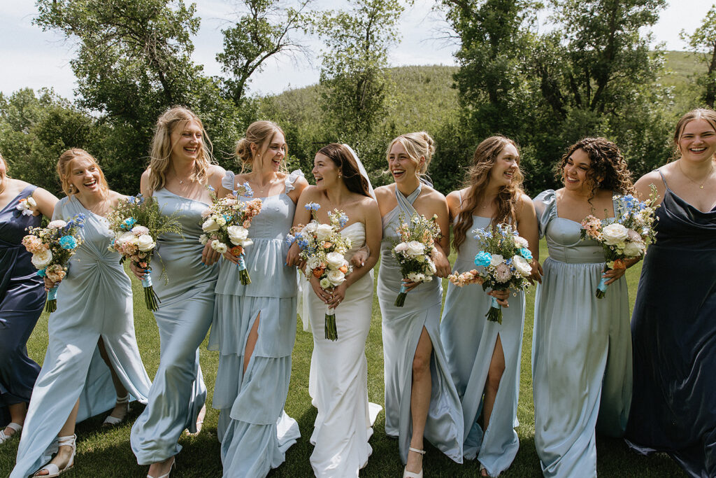 Beautiful picture of the bride and her bridesmaids