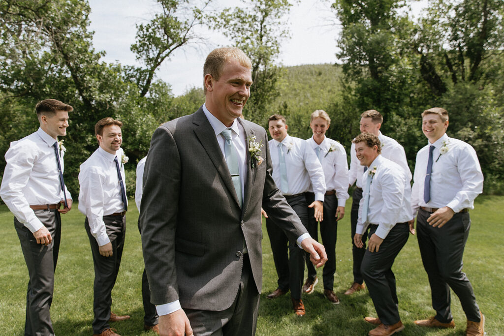 Picture of the groom and his friends