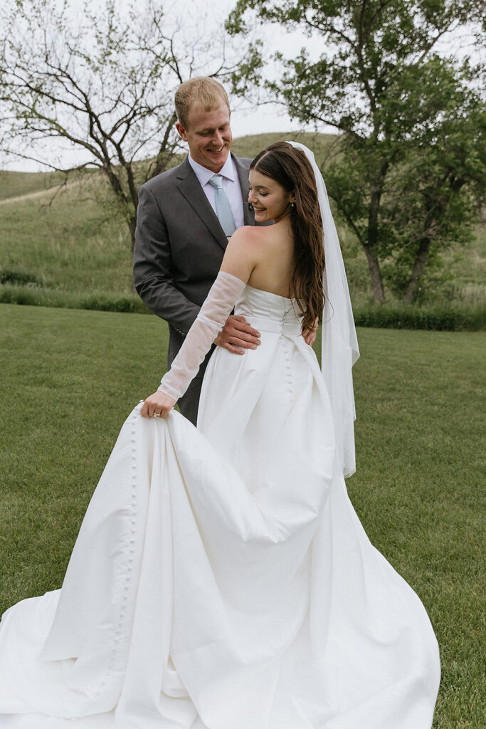 Portrait of the soon to be married, couple hugging