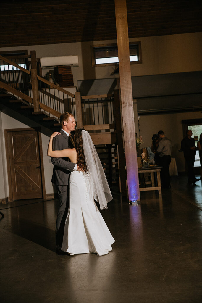 Newly married couple at their first dance