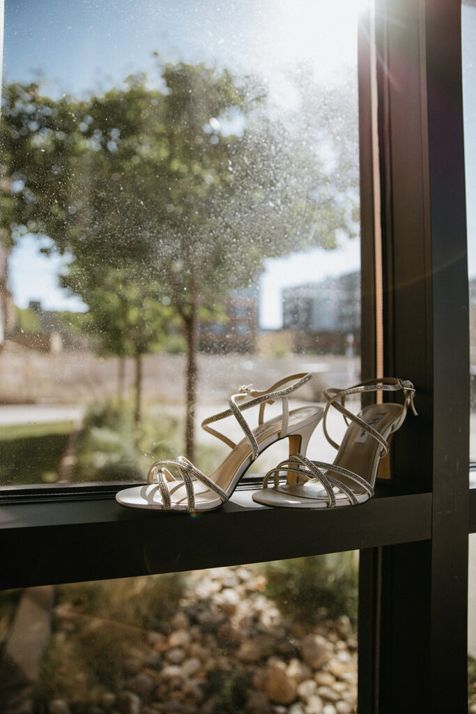 Beautiful picture of the shoes the bride wore for her ceremony