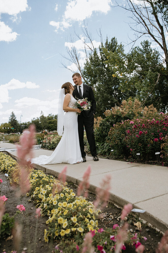 Cute picture of the branding groom, smiling at each other