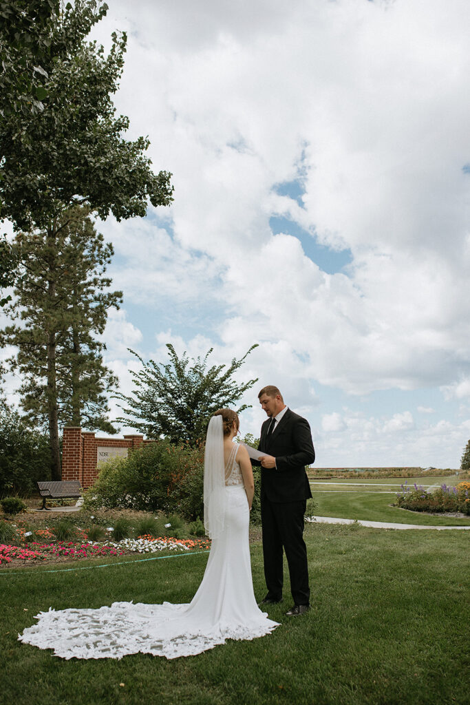 Groom emotional reading his vows