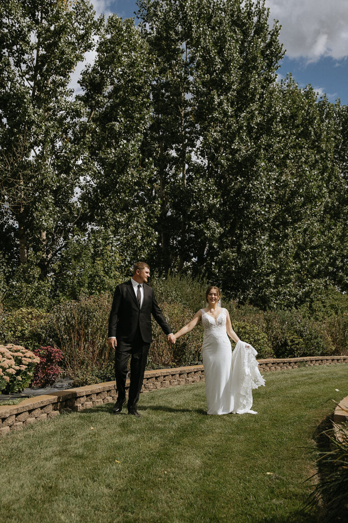 Picture of the bride and groom before their dream wedding ceremony