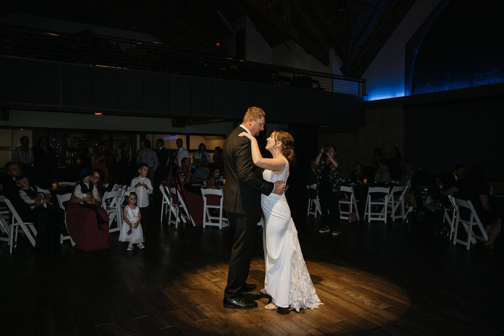 Cute picture of the newlyweds dancing