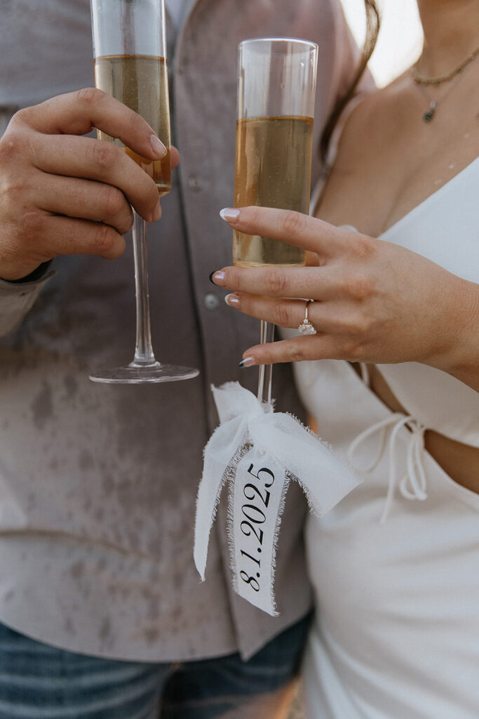 golden hour engagement photos in fargo