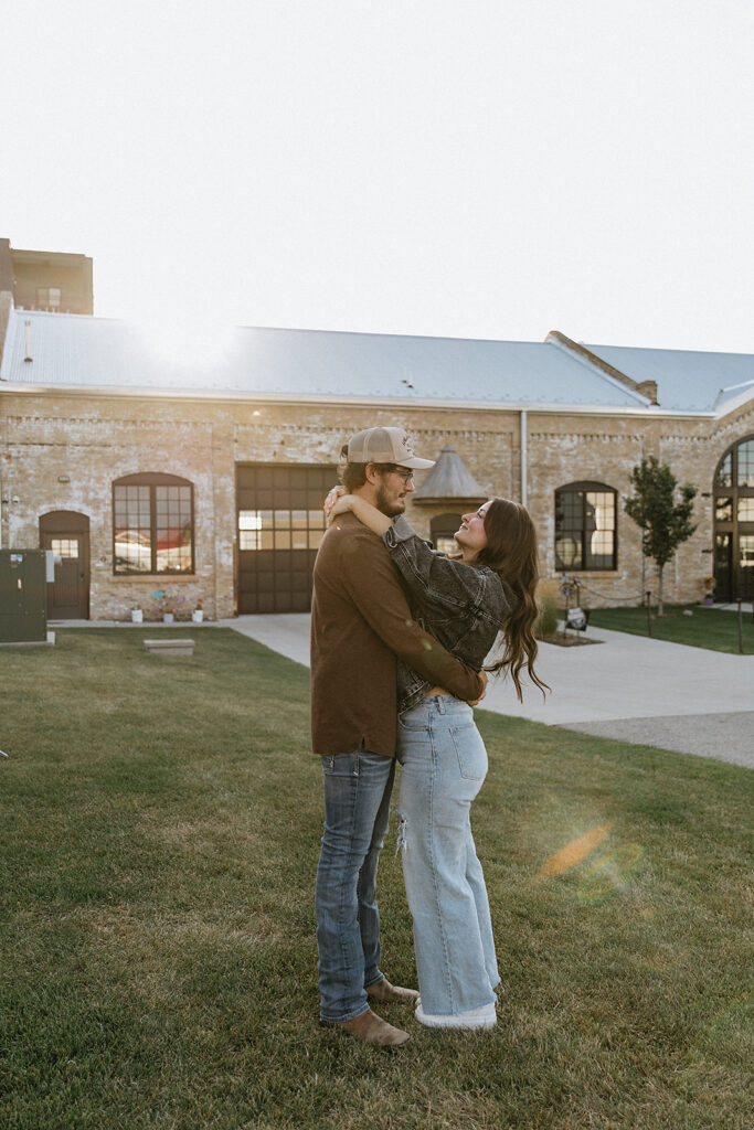 couple dancing during their golden hour session