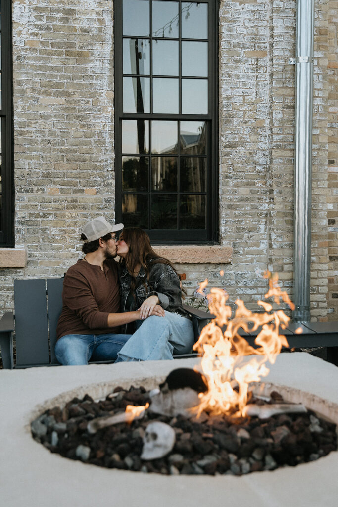 couple laughing with each other during their photoshoot