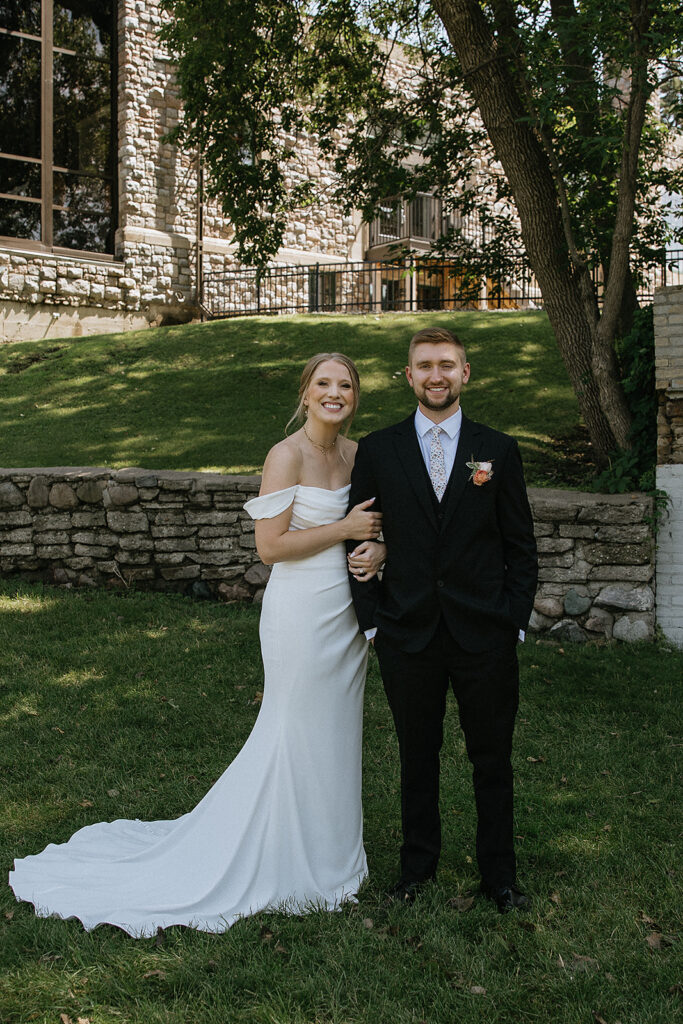 couple posing for the camera during their bridal photos