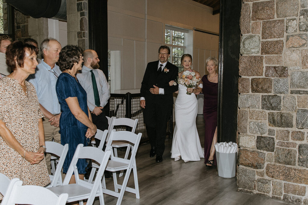 cute picture of the bride walking down the aisle