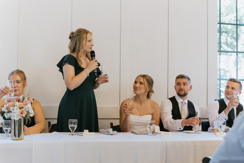 bride and groom at their reception party