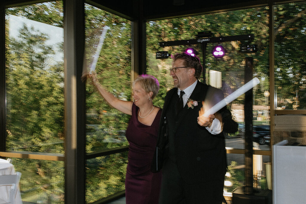 Guests having the best time at the reception party