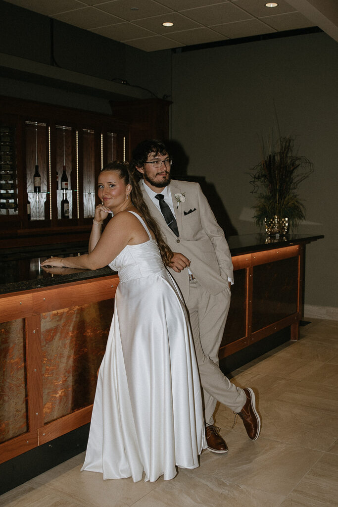 portrait of the newlyweds at their reception