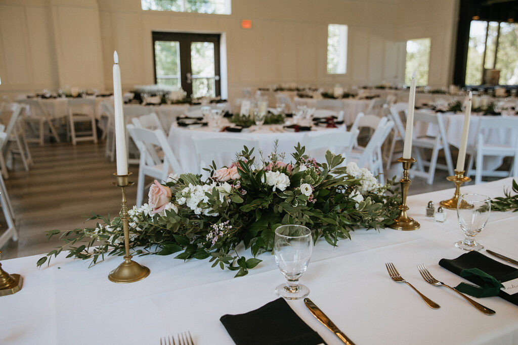 Beautiful reception table, centerpieces