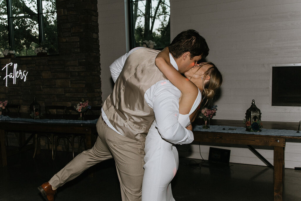 Newlyweds at their reception party