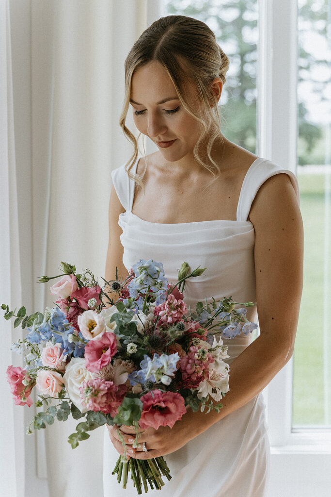 Cute picture of the bride before her ceremony