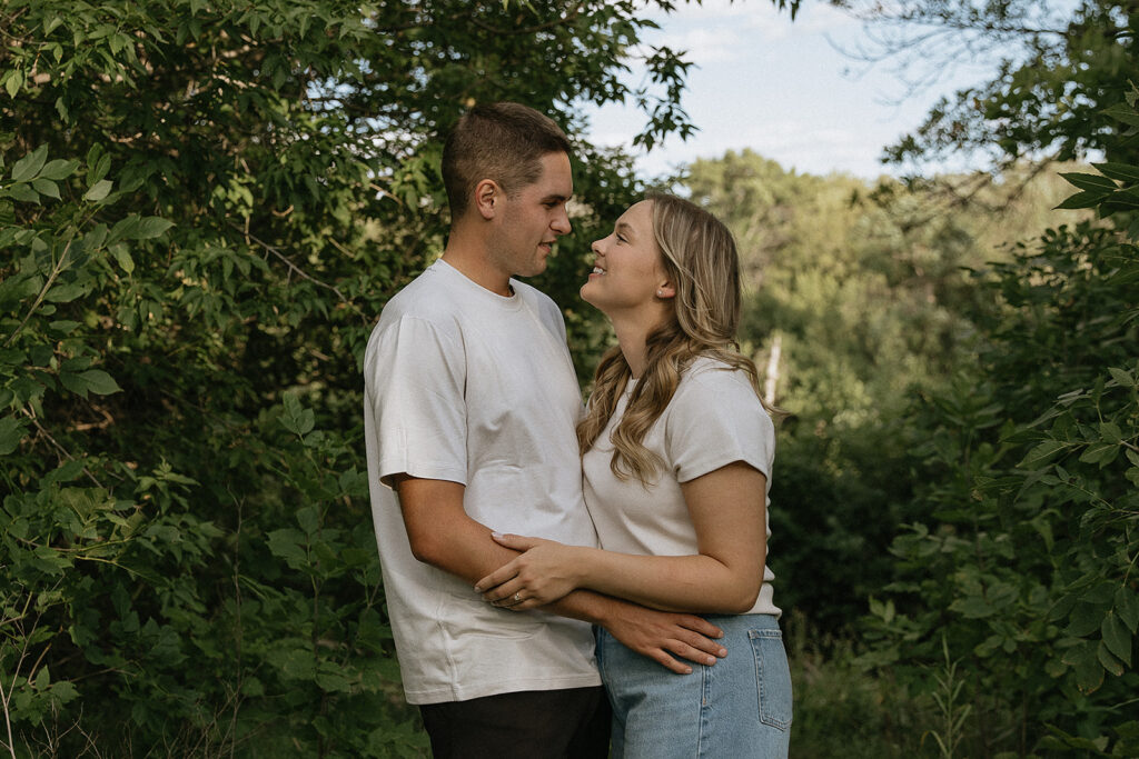 Dreamy Golden Hour Engagement in Fargo at Lions Conservancy Park
