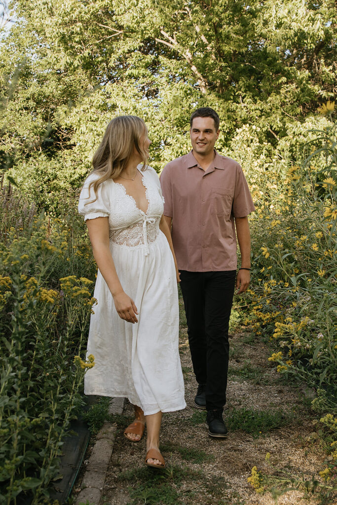 Dreamy Golden Hour Engagement in Fargo at Lions Conservancy Park