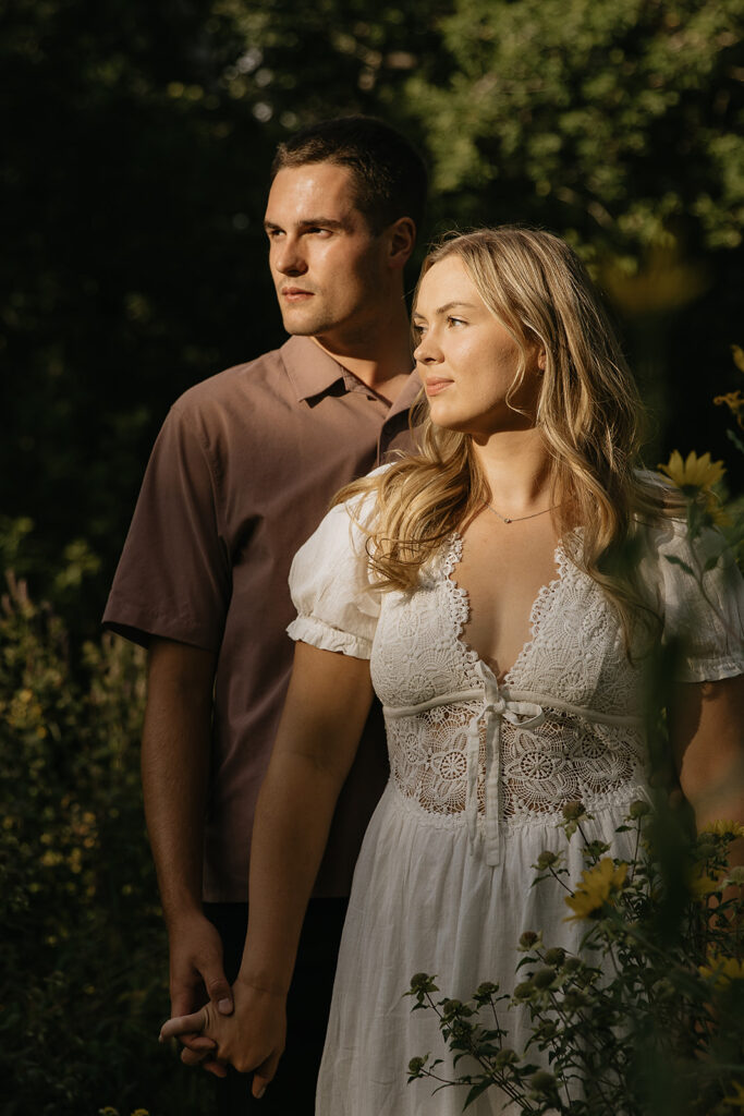 Dreamy Golden Hour Engagement in Fargo at Lions Conservancy Park