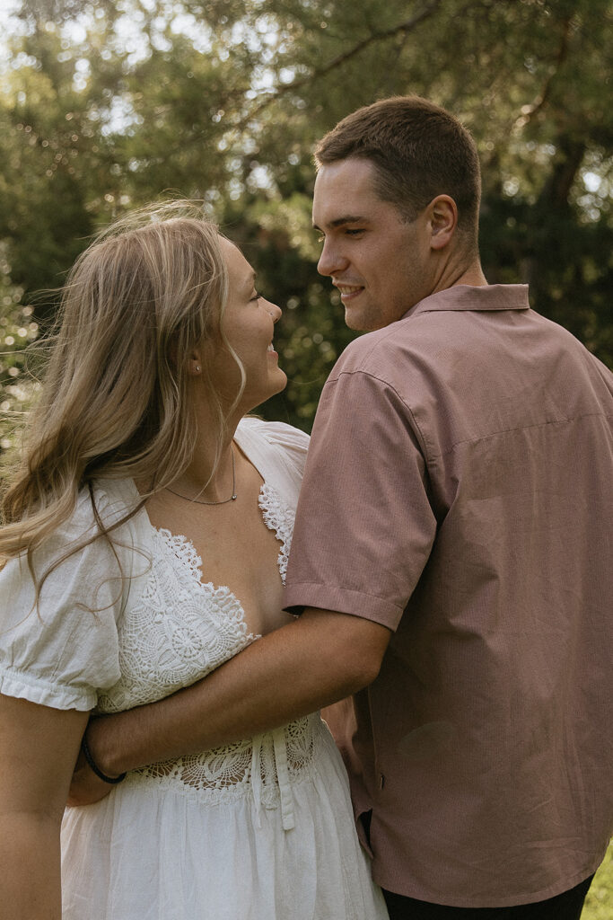 Picture of the couple laughing with each other