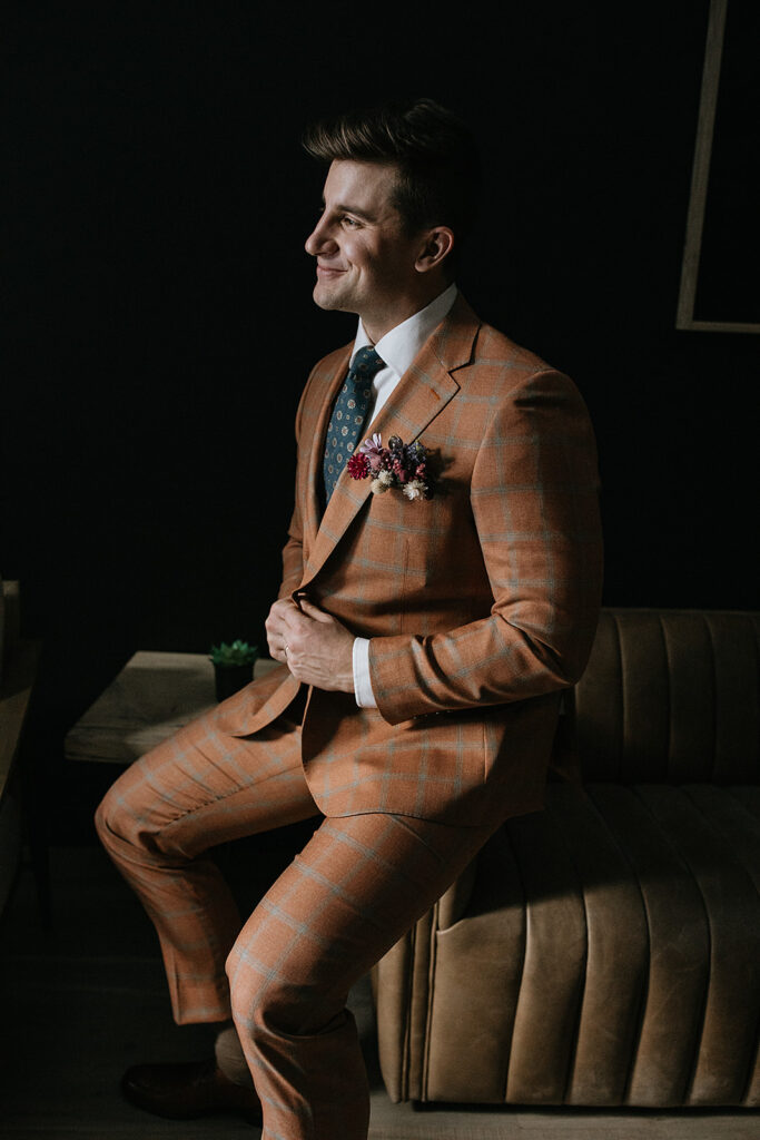 groom before heading to his first look with his bride