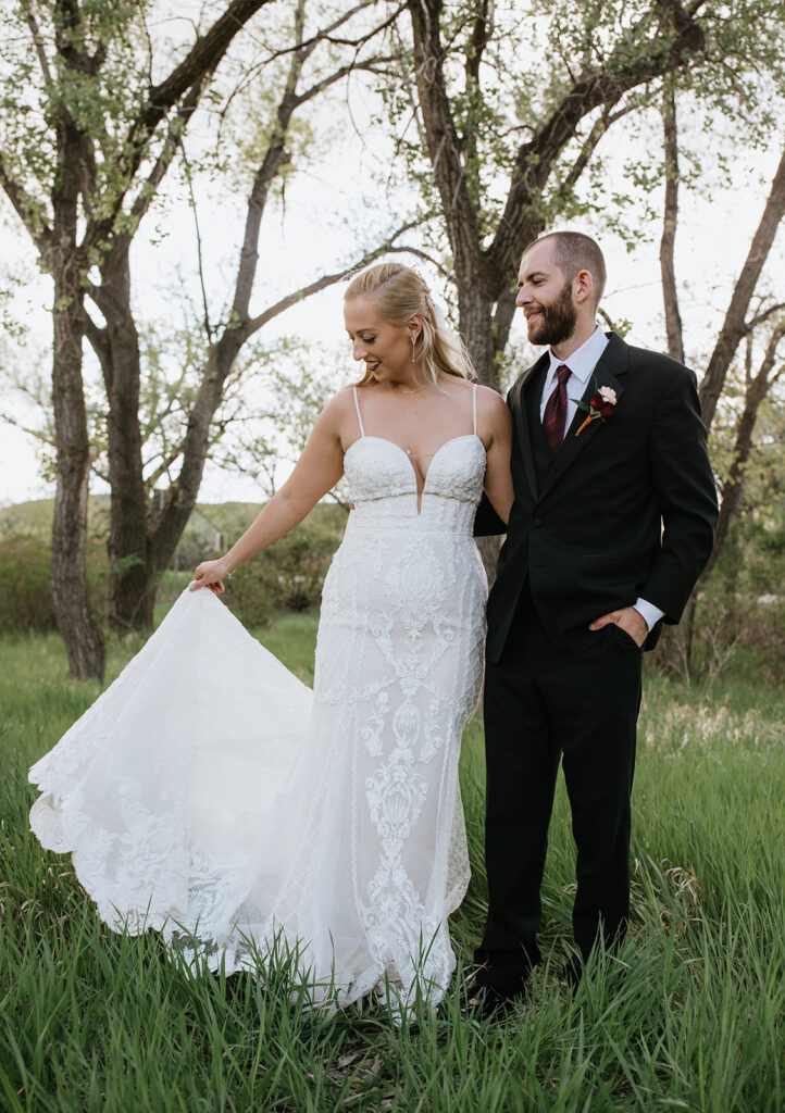 golden hour bridal photos