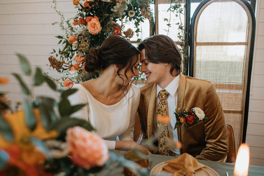 cute picture of the bride and groom after their ceremony