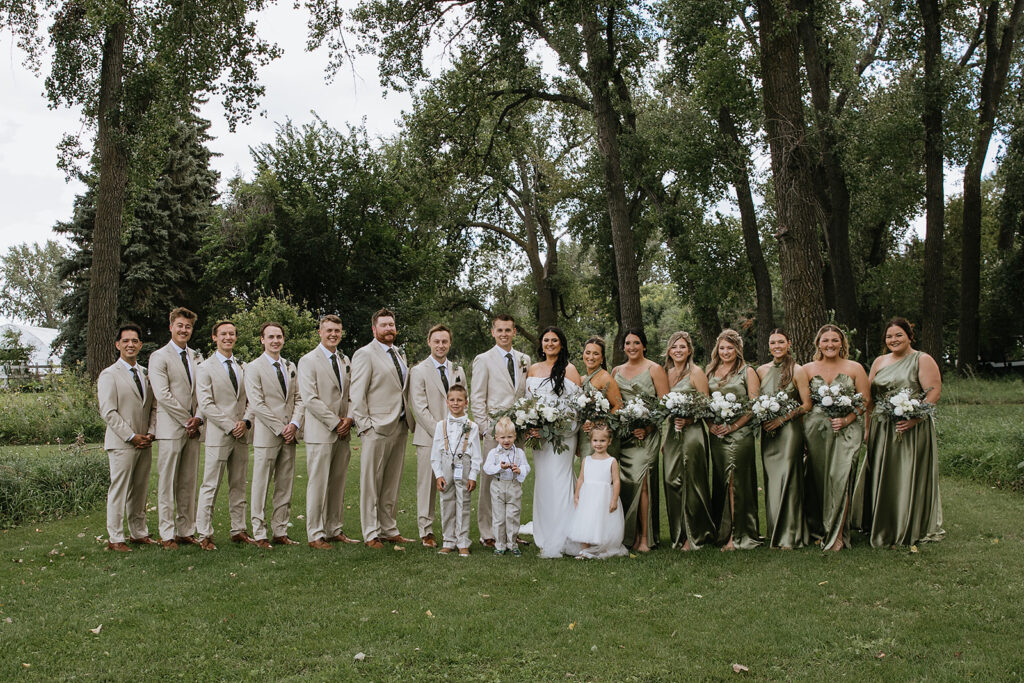 picture of the bride and groom with their friends