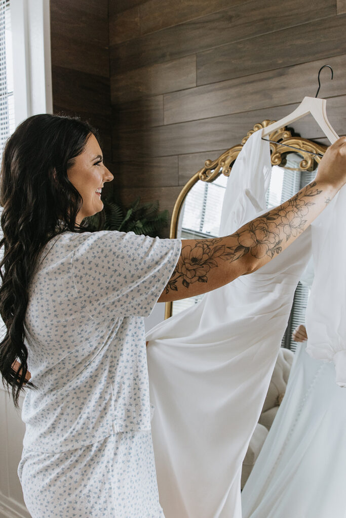 bride before getting ready for her ceremony
