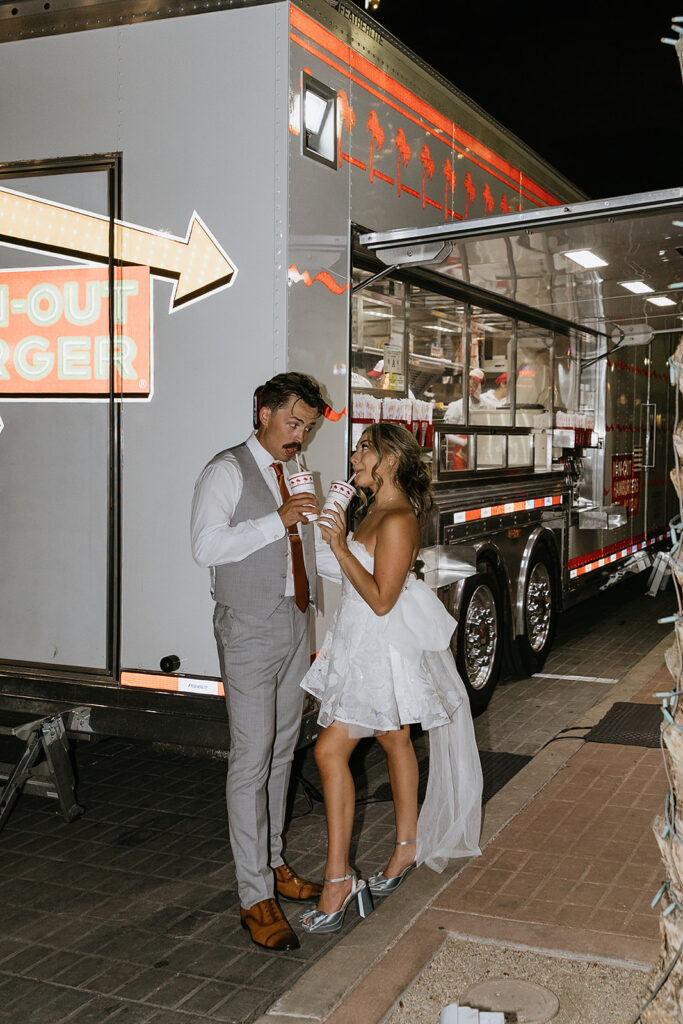 bride and groom hugging at their dream session