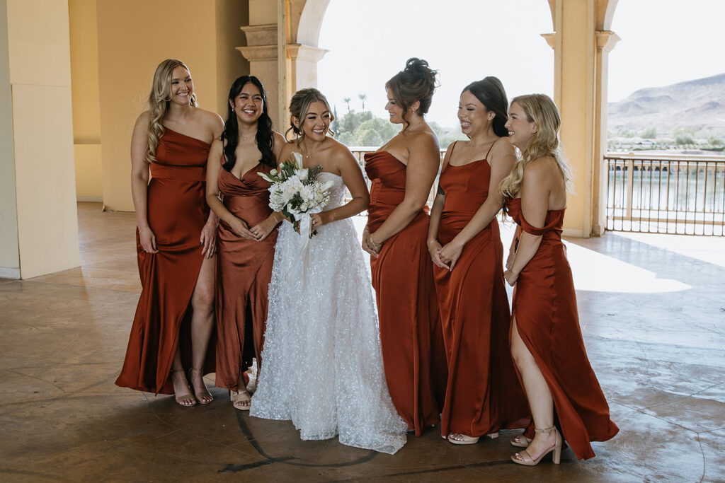 cute portrait of the bride and her friends